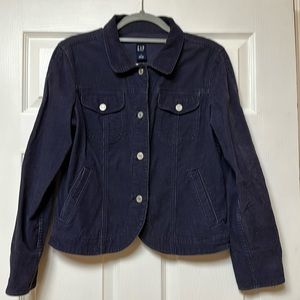 Gap stretch velvet jacket , navy blue , size s, unisex